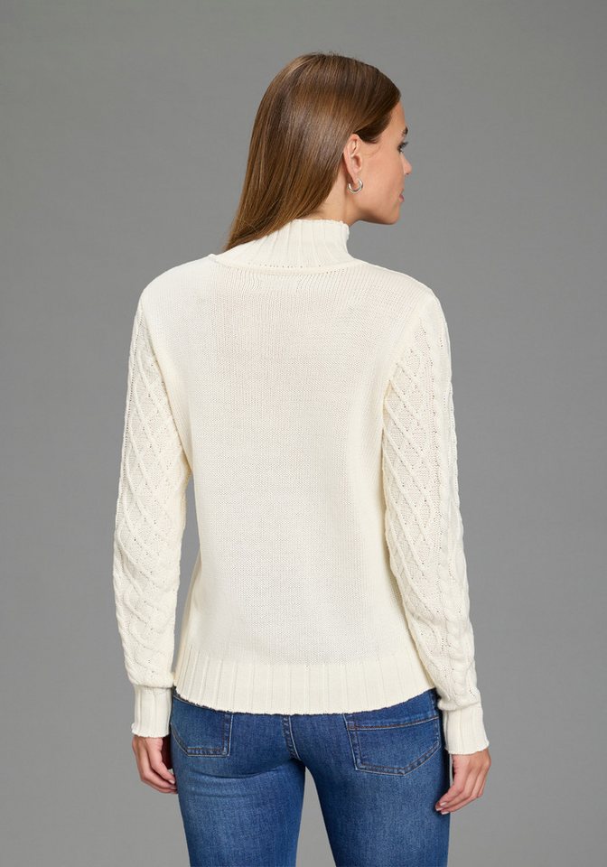 AJC Strickpullover mit modischem Zopfmuster und Stehkragen – Bild 2 von 5