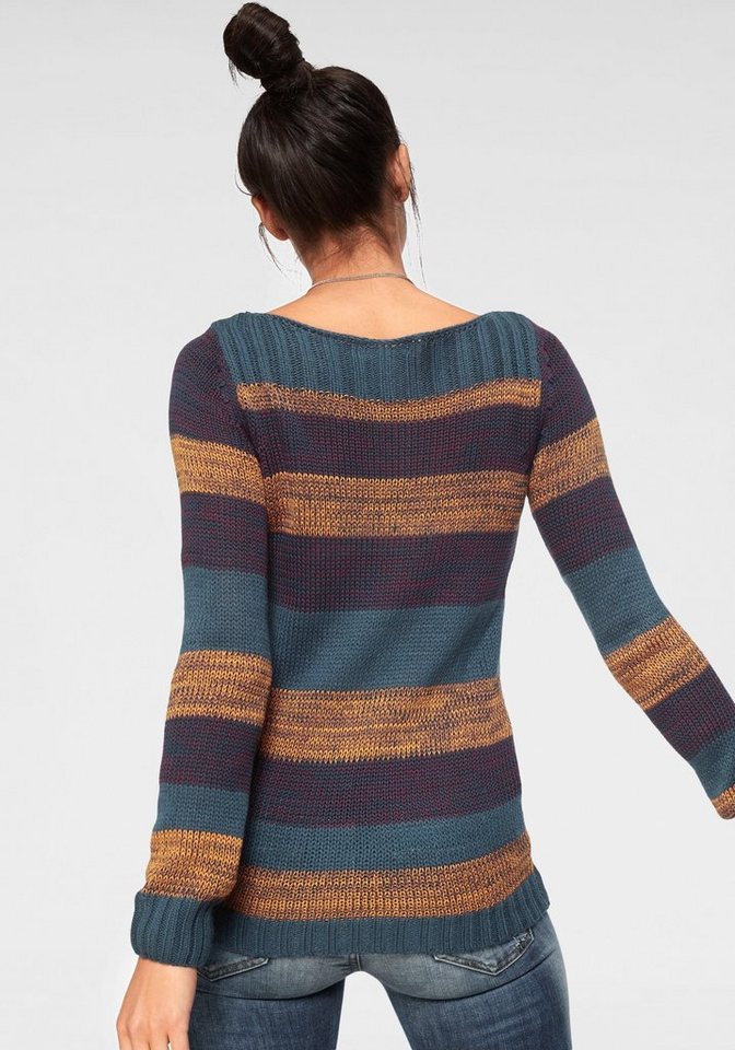 AJC Strickpullover mit U-Boot Ausschnitt und tollem Streifendesign – Bild 2 von 5
