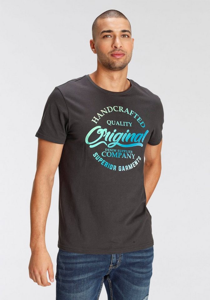 AJC T-Shirt kurzärmelig, schmaler Schnitt, bedruckt oder unifarben – Bild 2 von 5
