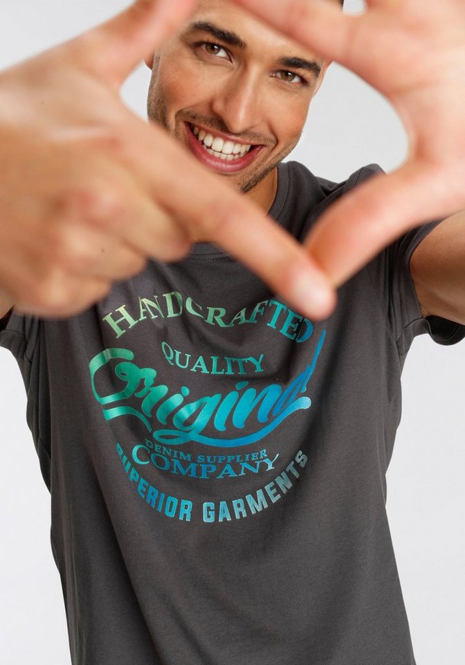 AJC T-Shirt kurzärmelig, schmaler Schnitt, bedruckt oder unifarben – Bild 4 von 5