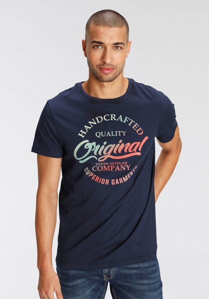 AJC T-Shirt kurzärmelig, schmaler Schnitt, bedruckt oder unifarben – Bild 2 von 5