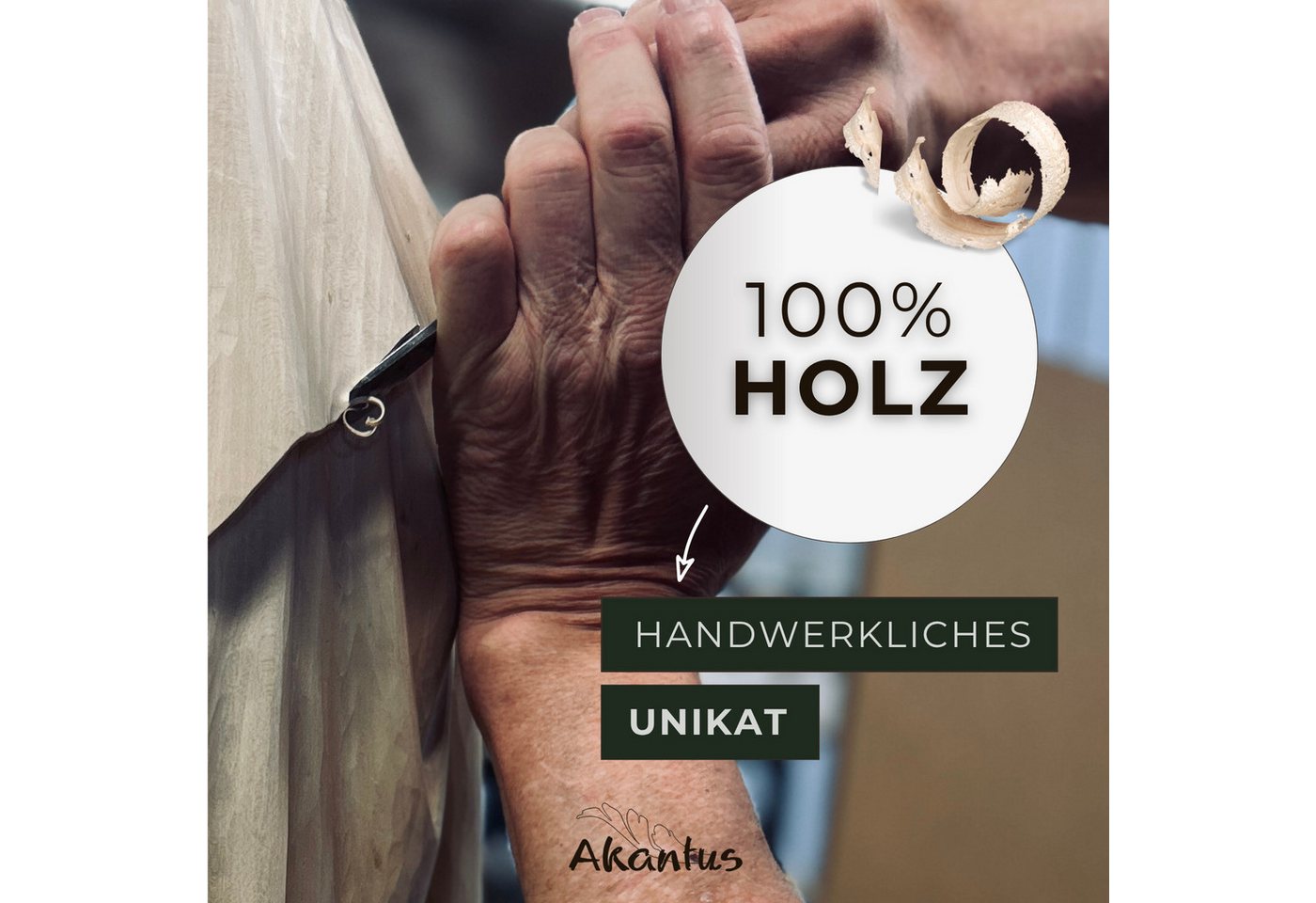 Akantus Krippe Weihnachtskrippe aus Holz: 8-teiliges Figuren Set (natur) mit Stall, holzgeschnitzt, Ahornholz, Made in Südtirol – Bild 4 von 5
