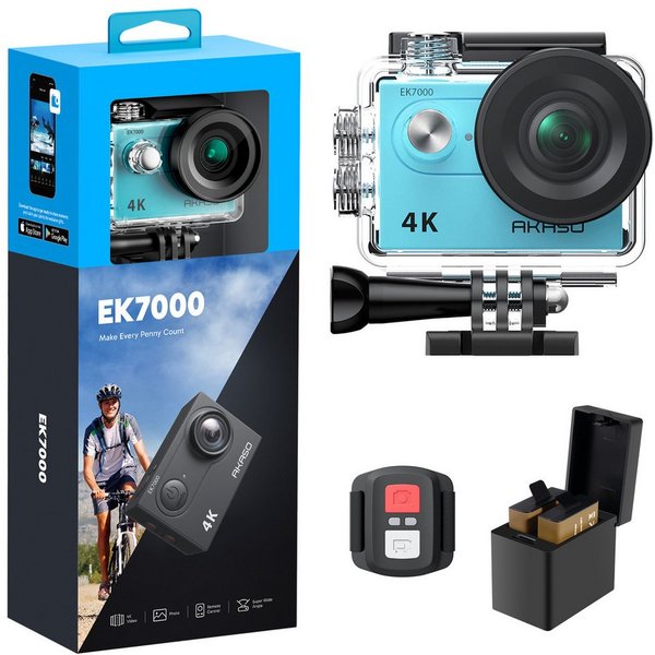 Akaso EK7000 Action Cam (4K Ultra HD, 30M wasserdicht, 170°Ultra Weitwinkelt, Fernbedienung)