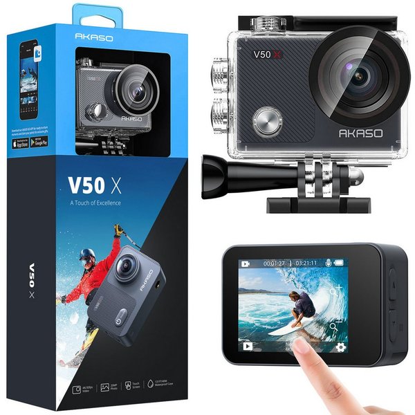 Akaso V50 X Action Cam (4K Ultra HD, wasserdicht bis zu 40m, LDC, EIS, WDR, Fernbedienung)
