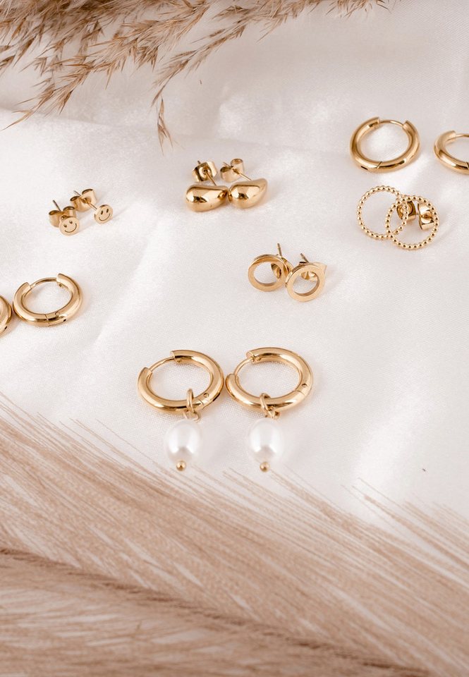 Akitsune Creolen-Set Joyful Earring Gold – Bild 5 von 5