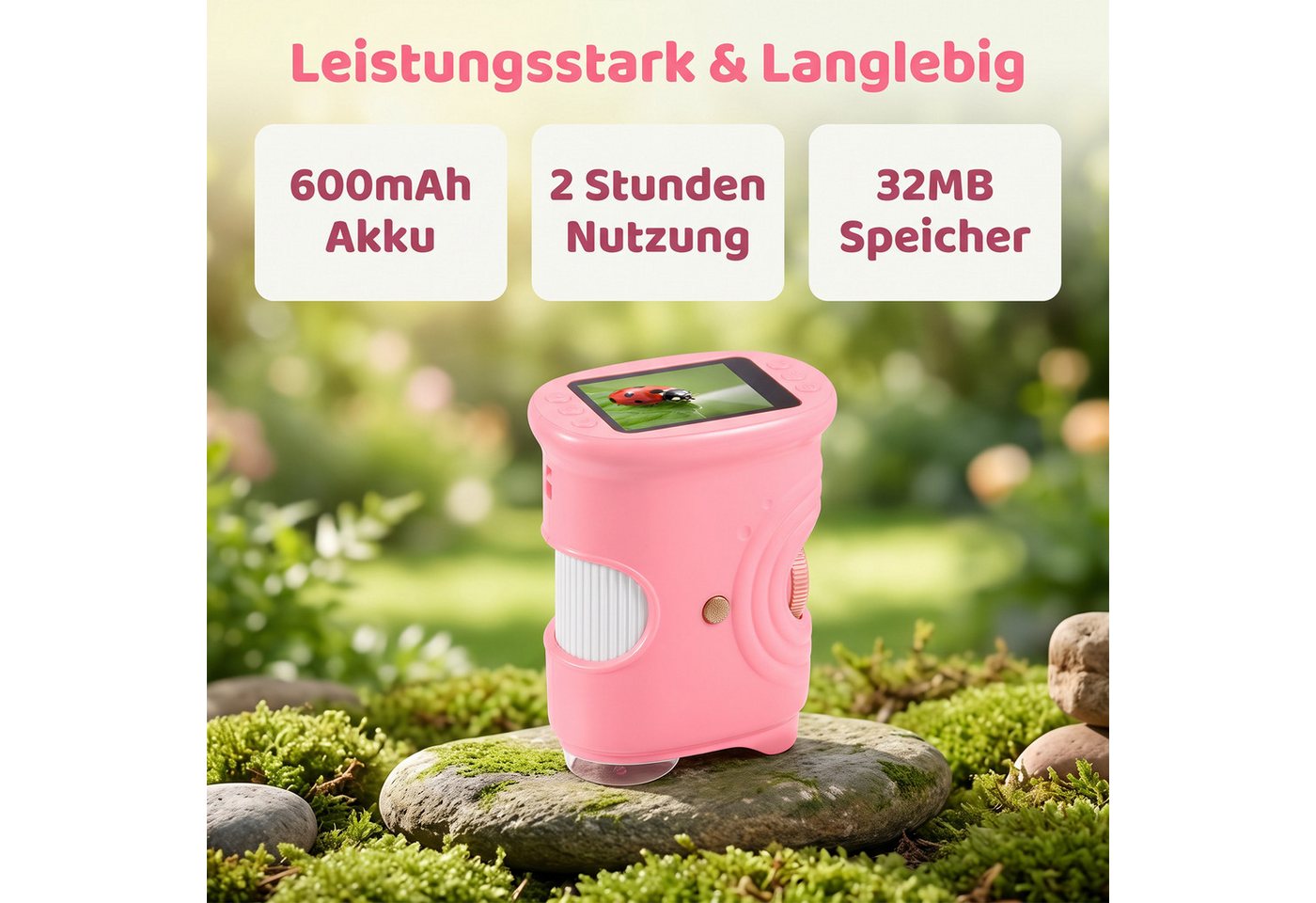 AKKEE 1000X Digitales Mikroskop, Handmikroskop Kindermikroskop – Bild 5 von 5
