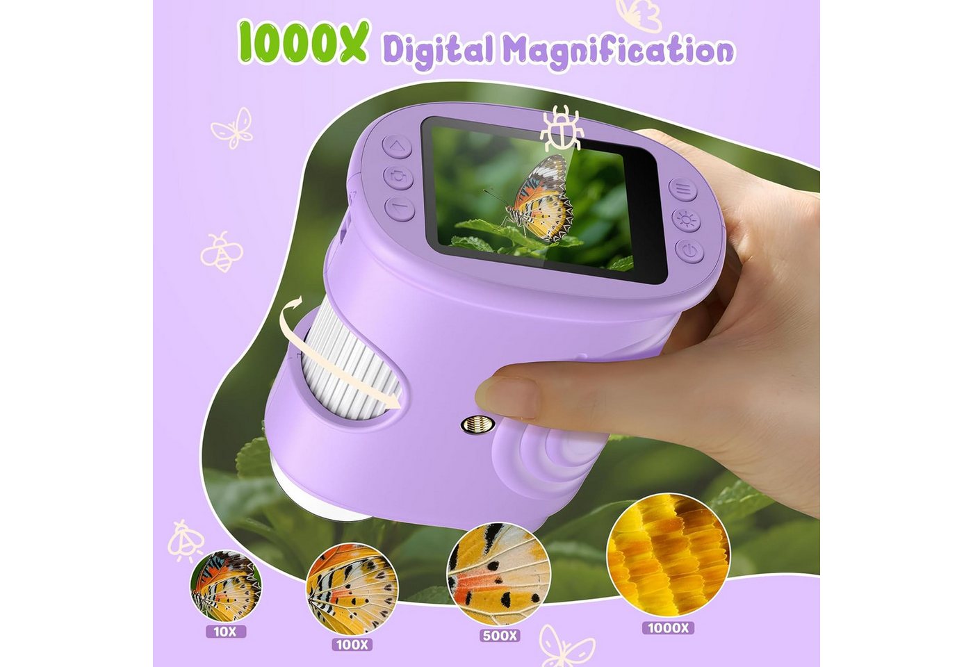 AKKEE 1000X Digitales Mikroskop, Handmikroskop Kindermikroskop – Bild 2 von 5
