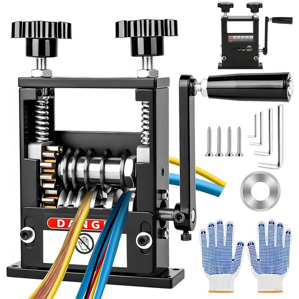 AKKEE Abisolierzange Kabelschälmaschine, Manuelle Kabelabisoliermaschine, mit 6 Kanälen und 5 Klingen, Kabel Abisolierer Maschine