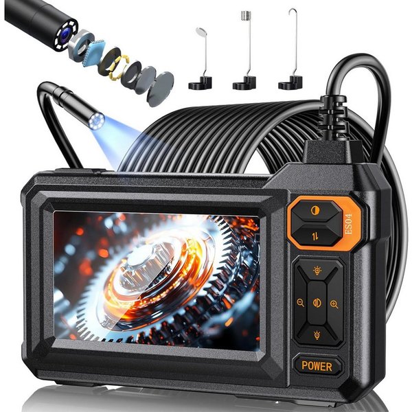 AKKEE Endoskop-Kamera mit 8 Einstellbaren LED Lichtern, Wasserdichtes IP67 Inspektionskamera (4.3" Endoskop Kamera, 1080P HD Inspektionskamera, Rohrkamera 5m)