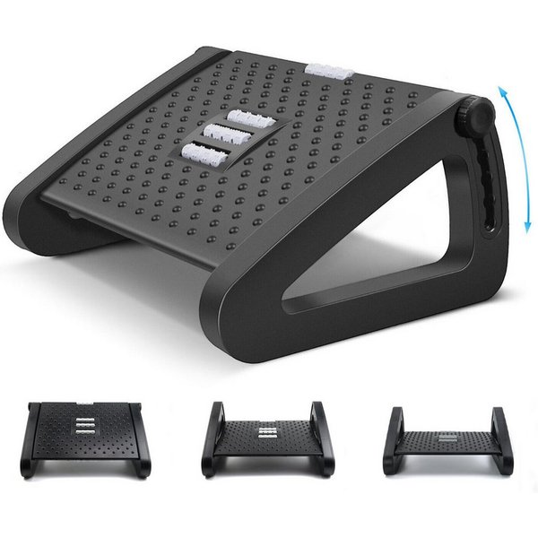 AKKEE Fußhocker Höhenverstellbar, mit Massageoberfläche, Fußstütze, Ergonomisches Design
