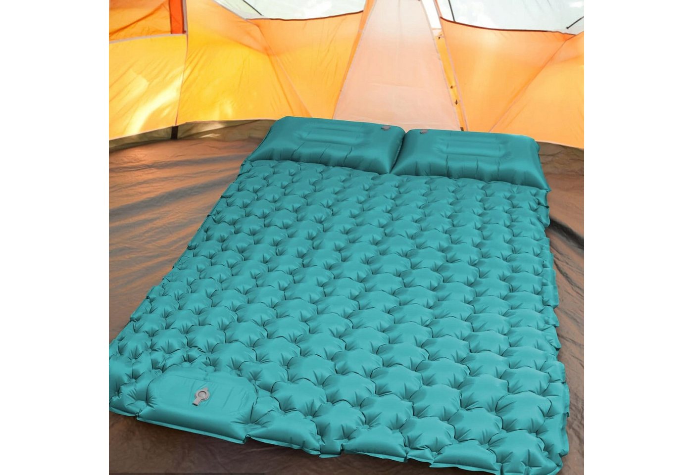 AKKEE Isomatte Campingmatte mit Kissen, Isomatte Outdoor, 2 Personen, Selbstaufblasend, Isomatte Ultraleicht, Isomatte Camping Outdoor – Bild 3 von 3