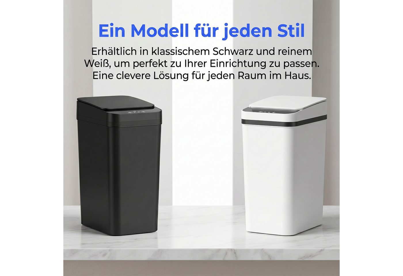 AKKEE Mülleimer 2x 12 L Automatik Sensor Mülleimer Wasserdicht (IPX5), Leise Müllbehälter berührungslos – Bild 2 von 5