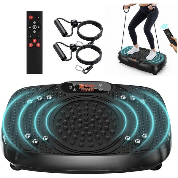 AKKEE Vibrationsplatte 120 Stufen 5 Trainingsprogramme Vibrationsplattform mit LED-Display, 200 W, 120 Intensitätsstufen, Fitness Vibrationsboard für Zuhause, K