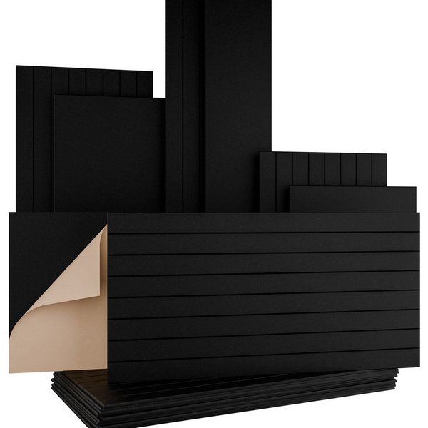 AKUSTIKO Schallschutzpaneel, BxL: 60x120 cm, (Selbstklebend 120x60cm - 8 Stück Schwarz Akustik Wandpaneele Schallschutz & Raumakustik Panels Filz 9mm Hexim Deck