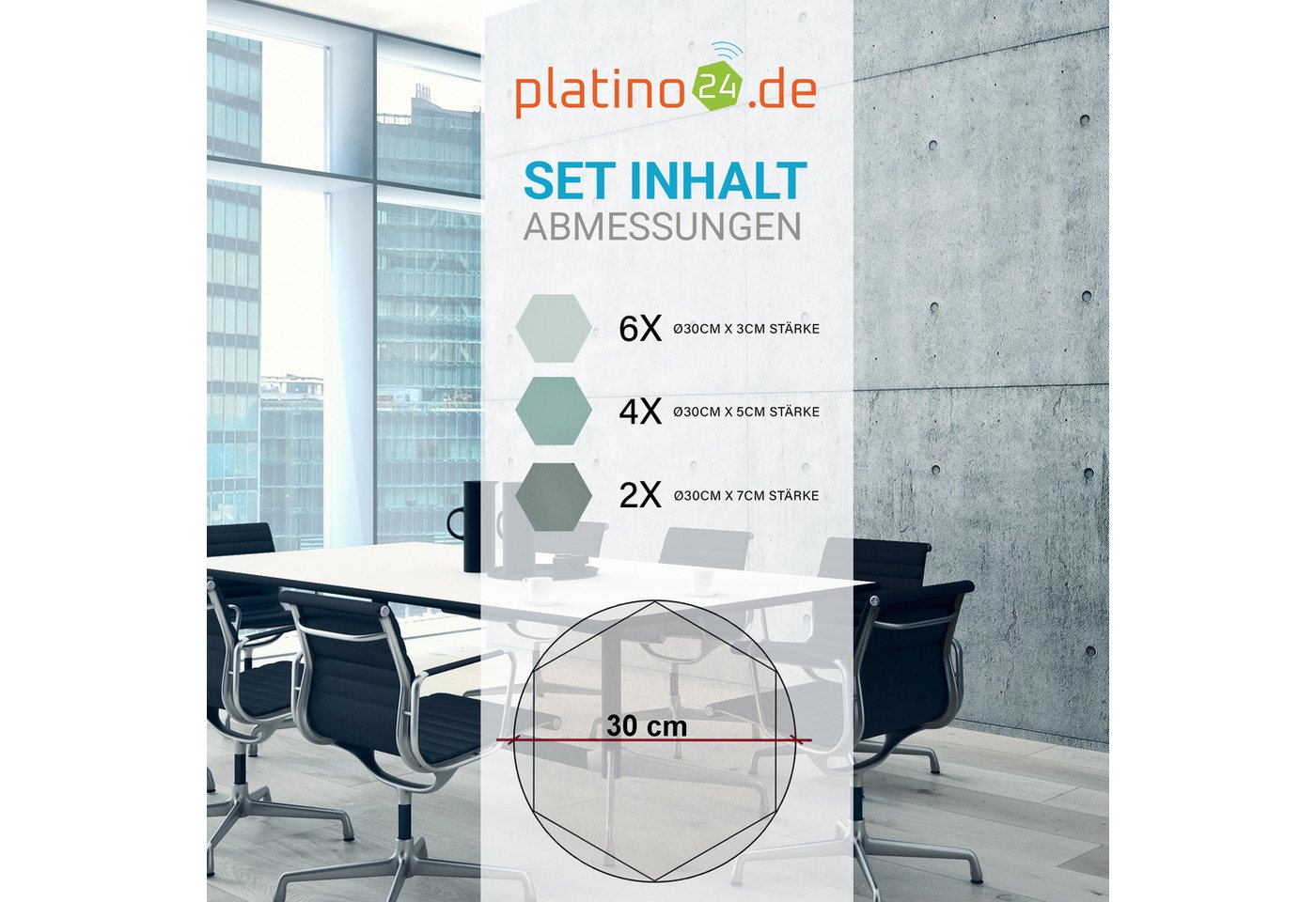 platino24 Akustikplatte platino24 Akustikpaneele 12 Elemente Edition LOFT 3D I Ø 300mm – Bild 2 von 5