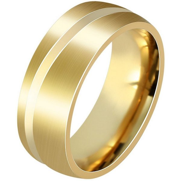AKZENT Partnerring Peyton, goldfarbig, langlebig, Herren Ring