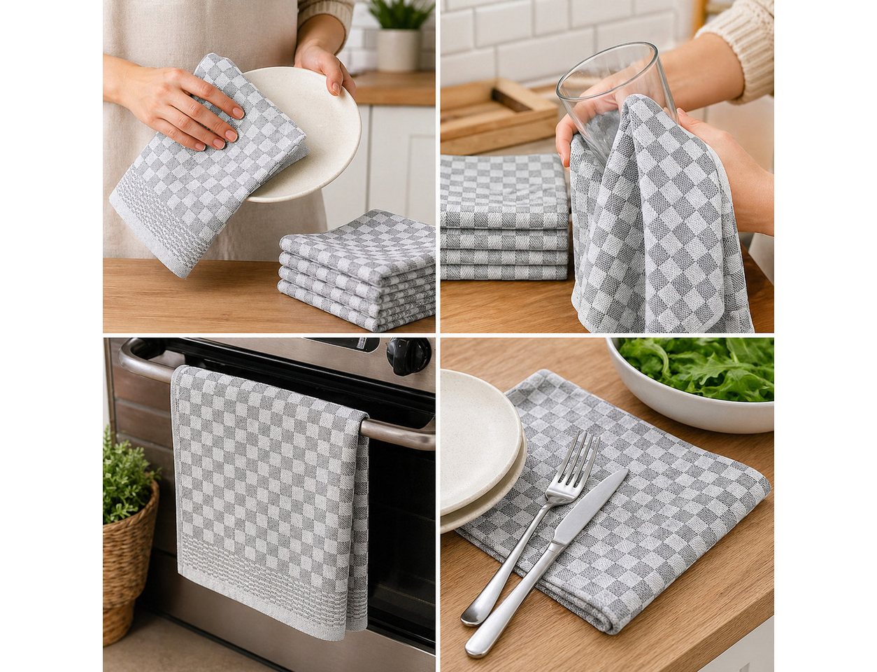ALARA HOME Geschirrtuch Geschirrtuch Geschirrtücher 100% Baumwolle Trockentuch Küchentücher, (6 er, 6-tlg, Größe 50x70 cm) – Bild 2 von 5