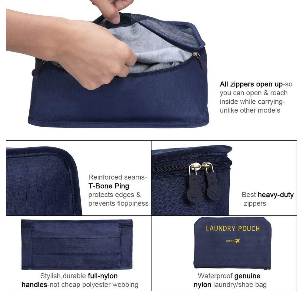ALARA HOME Kofferorganizer Koffer Organizer, 8-in-1-Set Gepäck Organizer wasserdichte Reise – Bild 2 von 5