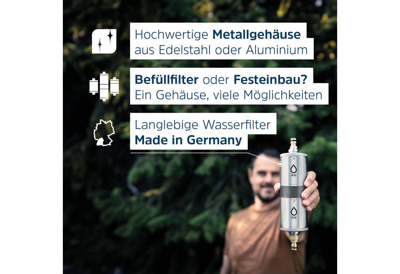 Alb Filter Wasserfilter Mobil Fusion Campingfilter, für Wohnmobil, gegen Bakterien, Doppelstufenfilter, Made in Germany – Bild 3 von 5
