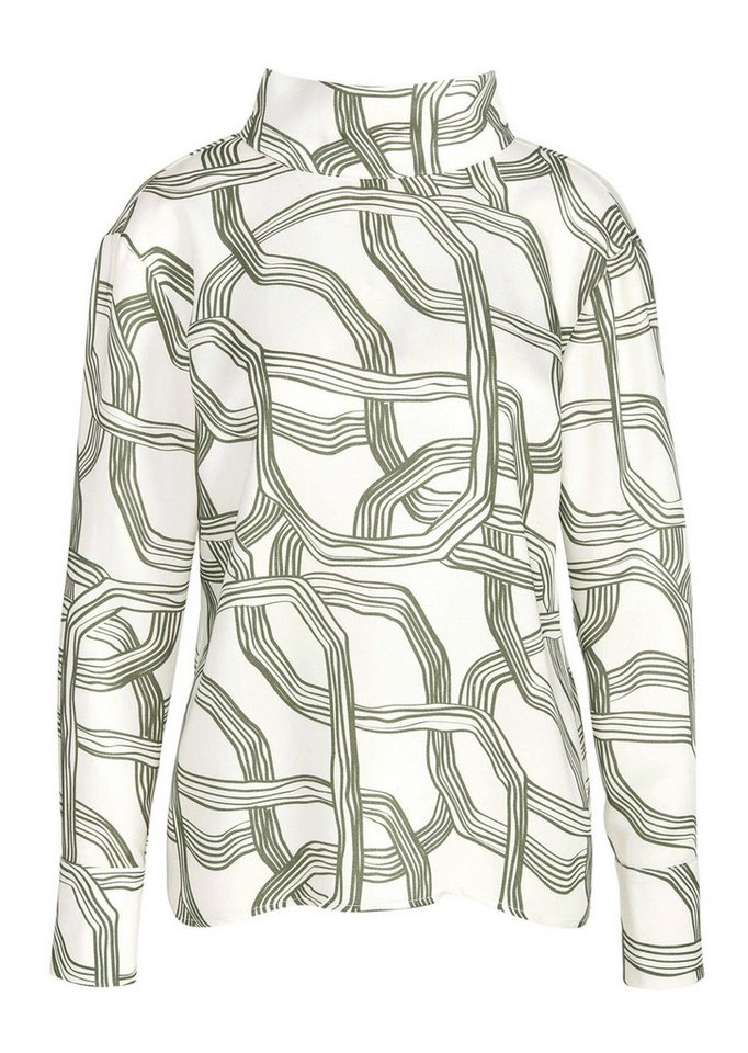 Alba Moda Schlupfbluse Elegante Satinbluse mit Bindeschleife Unifarbenes Modell mit Stehkragen und Bindeband im Nacken – Bild 5 von 5