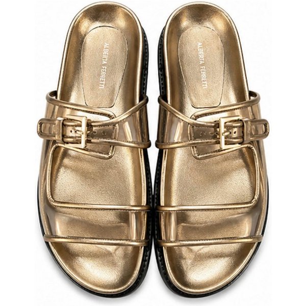 ALBERTA FERRETTI Schuhe Slippers Ergonomisch Geformtes Fußbett 41 Sandale Profilierte Sohle für Stabilität und Komfort