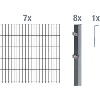 ALBERTS Doppelstabmattenzaun-Grundset (anthrazit, Zaunl. 14 m, Mattenh. 1200mm)