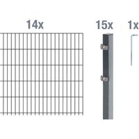 ALBERTS Doppelstabmattenzaun-Grundset (anthrazit, Zaunl. 28 m, Mattenh. 1000mm)