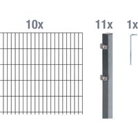 ALBERTS Doppelstabmattenzaun-Grundset (anthrazit, Zaunl. 20 m, Mattenh. 1200mm)