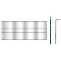 ALBERTS Doppelstabmattenzaun-Grundset, Länge 10 m (Grün, Mattenhöhe: 1000 mm)