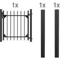 ALBERTS Einzeltor-Set Chaussee, zum Einbetonieren (matt-schwarz, 100 cm)