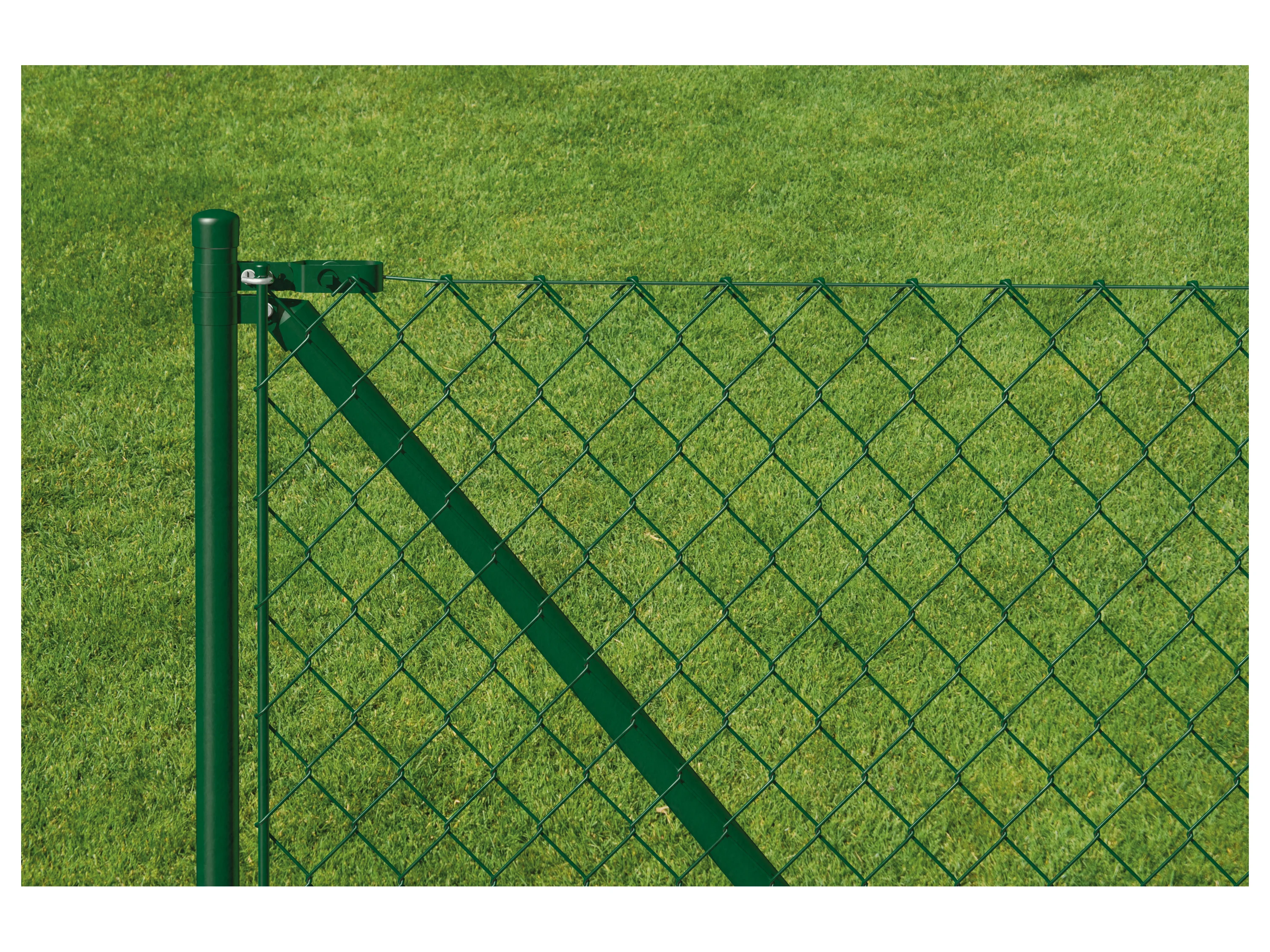 ALBERTS Set Maschendrahtzaun mit Einschlagbodenhülse, grün (1250 mm) – Bild 3 von 4