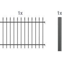 ALBERTS Zaun-Anbauset Chaussee, zum Einbetonieren (Anthrazit, 120 cm)