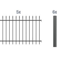 ALBERTS Zaun-Grundset Chaussee, zum Einbetonieren (Anthrazit, 120 cm)