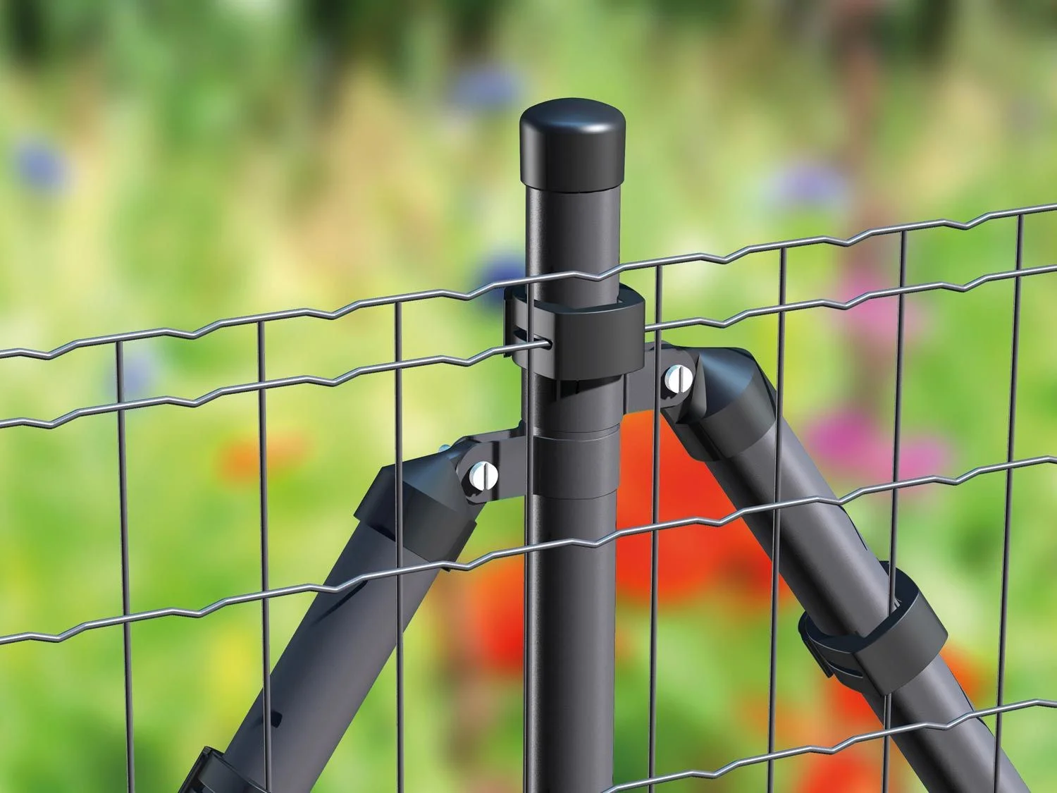 ALBERTS Zaun-Set Fix-Clip Pro®, zum Einbetonieren (Anthrazit, 1000 mm) – Bild 2 von 3