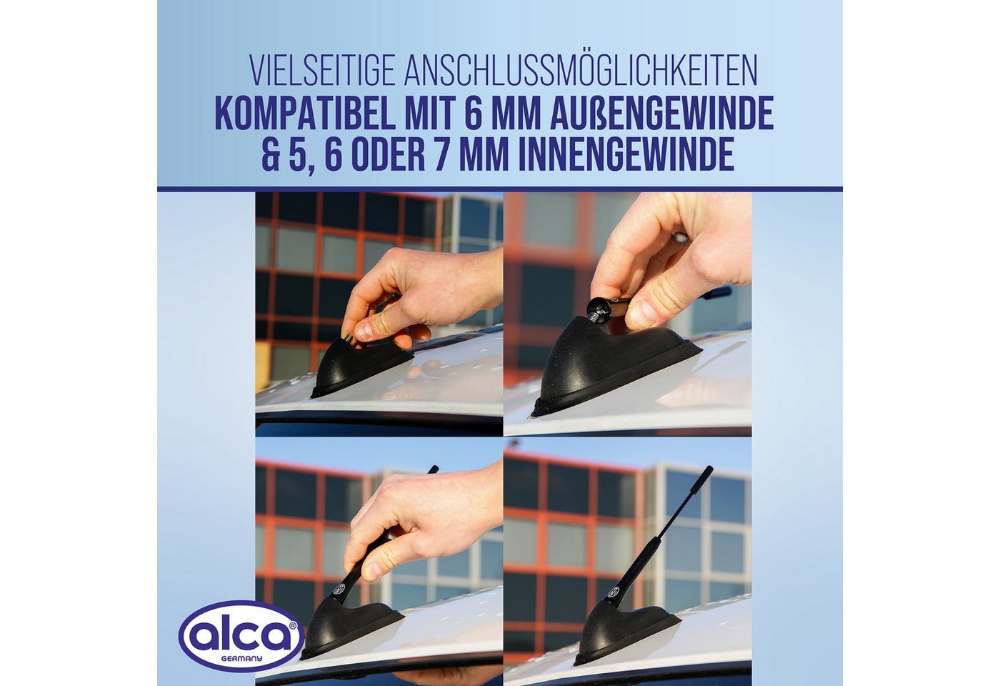 alca Dachantenne AM FM Auto Marder-Stopp 27 cm schwarz M4 M5 M6 Autoradio-Ersatzantennenstab (AM/FM, DAB) – Bild 5 von 5