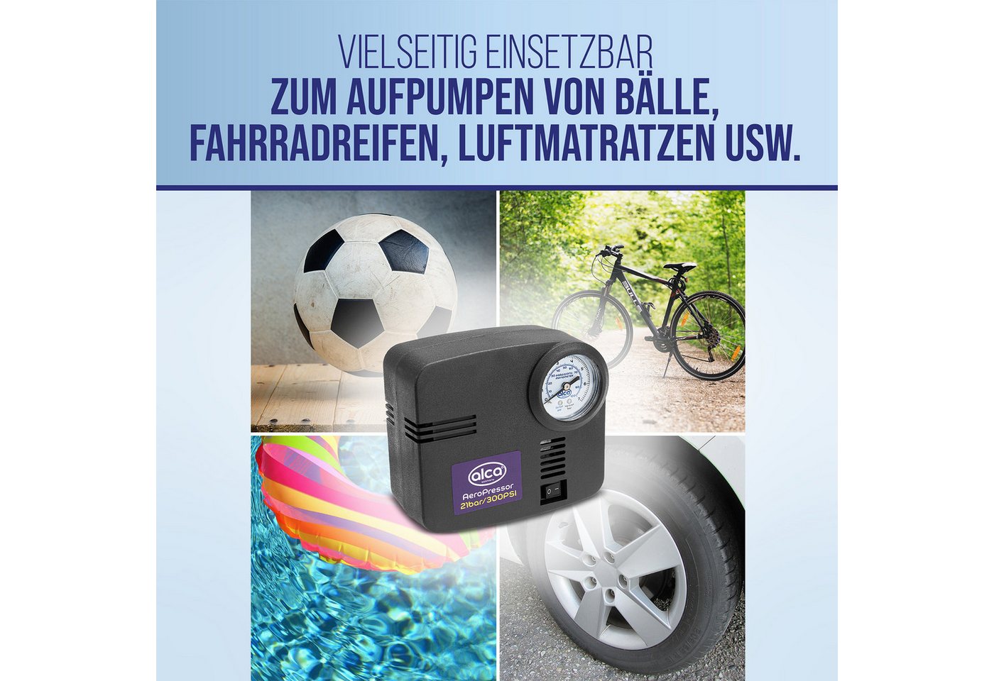 alca Kompressor Auto Kompressor mini 12V elektr. Luftpumpe 21 bar Zigarettenanzünder, 144 W, max. 7 bar, 1-tlg. – Bild 5 von 5