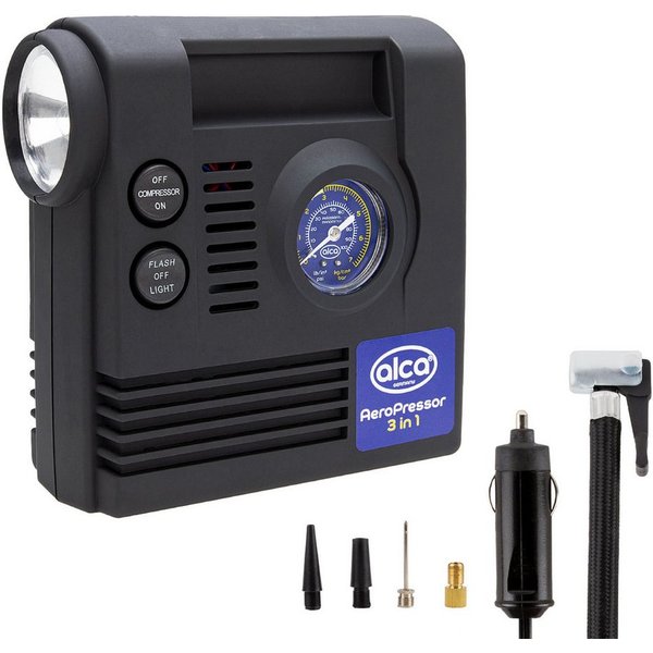alca Kompressor Auto Kompressor mini 3in1 mit Licht, elektrische Luftpumpe 12V, 21 bar, 120 W, max. 7 bar, 1-tlg.