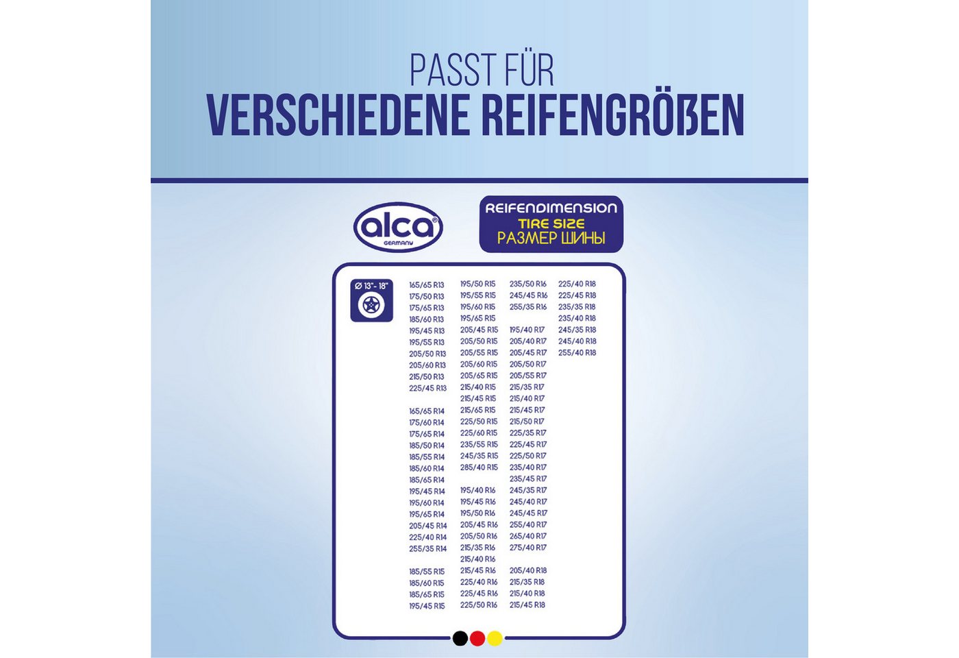 alca Reifentasche Reifentaschen-Set Tragegriff Reifenmarkierung 4-teilig 13"-18" für SUV (4-tlg) – Bild 5 von 5