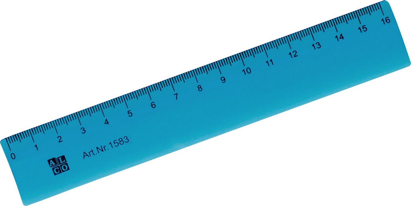 ALCO Lineal Lineal flexibel 16cm blau – Bild 2 von 2
