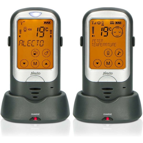 Alecto Babyphone DBX68GS, 2-tlg., Outdoor geeignet, Gegensprechfunktion, Nachtlicht, Temperaturalarm