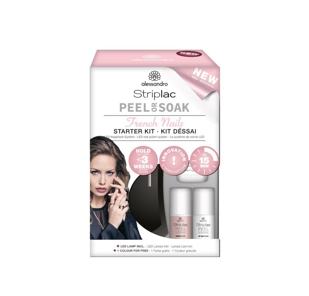 alessandro international UV-Nagellack-Set Alessandro Striplac Peel or Soak French Nails Starter Set, 10-tlg., UV-Nagellack-Set, Professionelle Maniküre für zu H – Bild 2 von 2