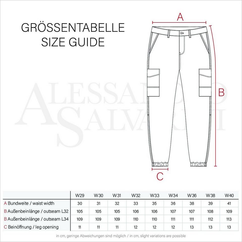 Alessandro Salvarini Cargohose ASCuffy Elastischer Bund mit Gummi versehen und zusätzlichem Tunnelzug – Bild 5 von 5
