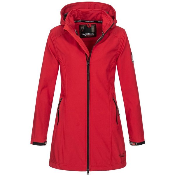 Alessandro Salvarini Softshelljacke Alessia lang mit abnehmbarer Kapuze