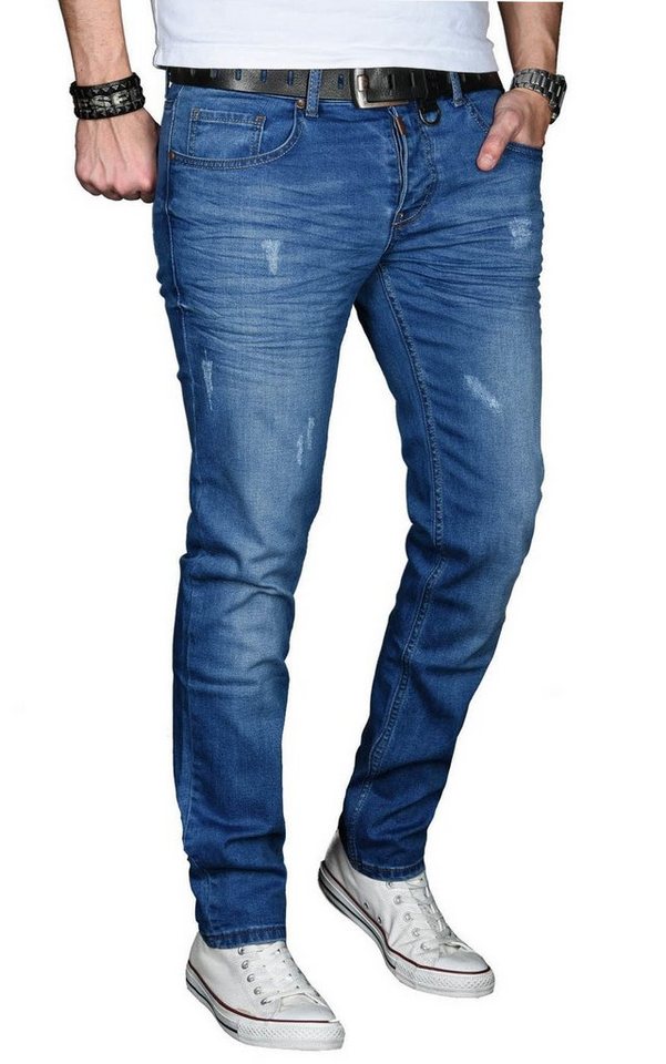 Alessandro Salvarini Straight-Jeans Herren Regular Slim – Stretch Denim 5-Pocket Klassische Jeans mit Elasthan und bequemer Passform – Bild 2 von 4
