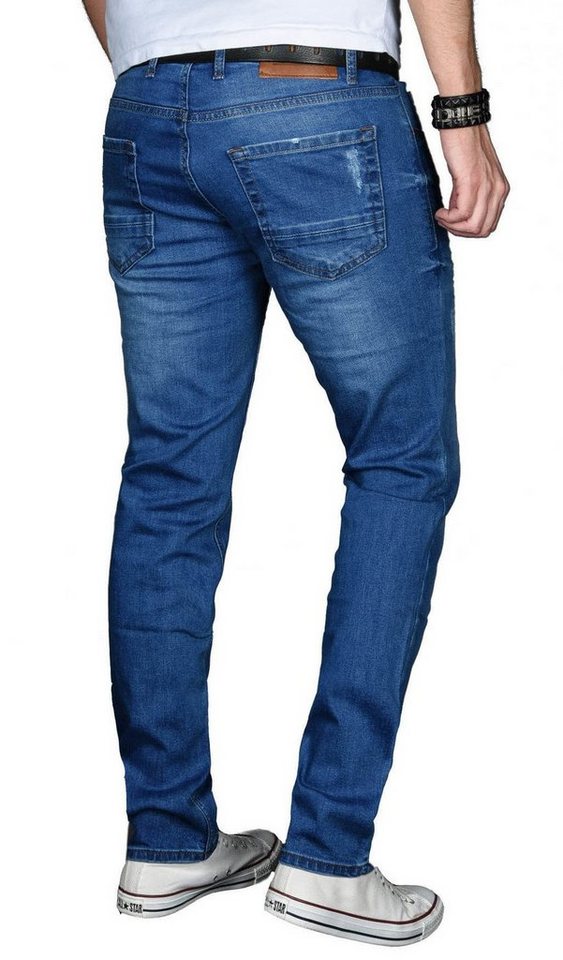 Alessandro Salvarini Straight-Jeans Herren Regular Slim – Stretch Denim 5-Pocket Klassische Jeans mit Elasthan und bequemer Passform – Bild 3 von 4