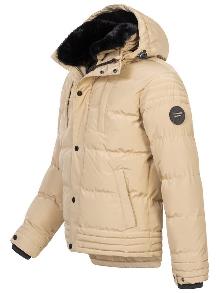 Alessandro Salvarini Winterjacke ASFabiano mit warmem Teddyfell und abnehmbarer Kapuze – Bild 5 von 5
