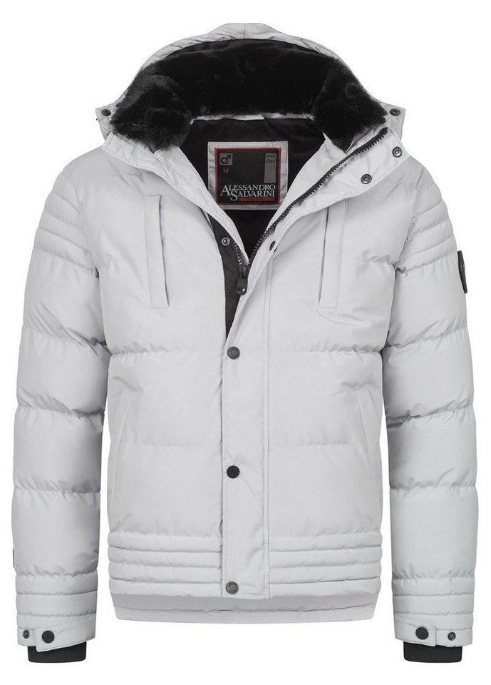 Alessandro Salvarini Winterjacke ASFabiano mit warmem Teddyfell und abnehmbarer Kapuze – Bild 2 von 5