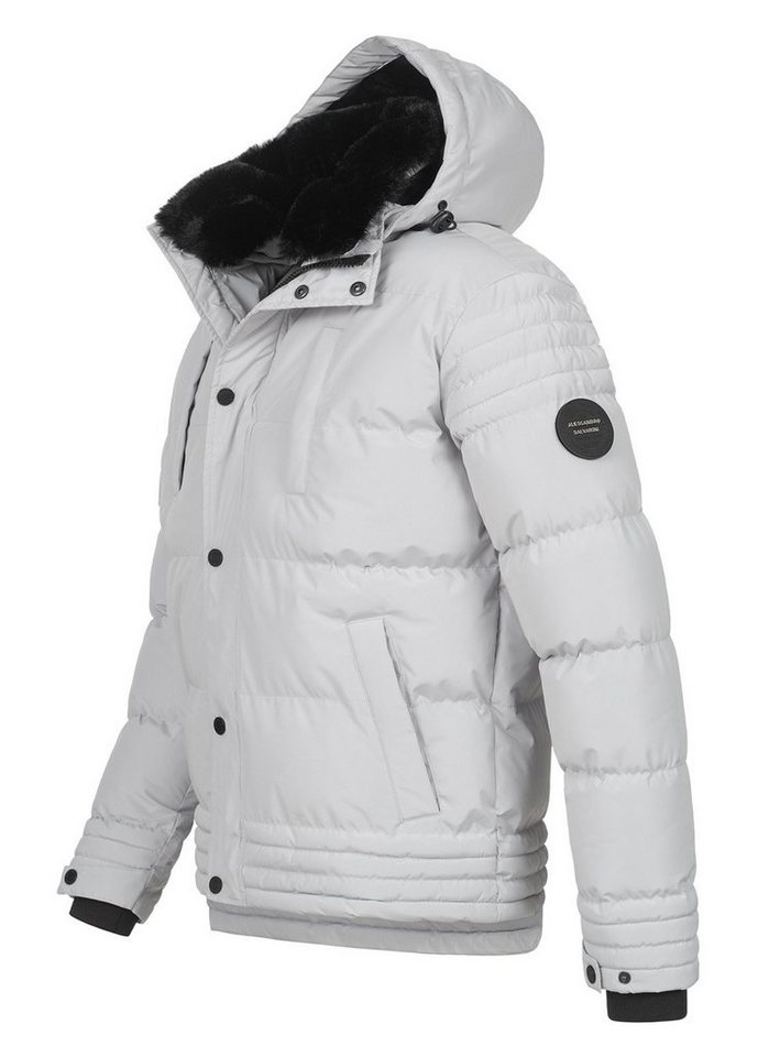 Alessandro Salvarini Winterjacke ASFabiano mit warmem Teddyfell und abnehmbarer Kapuze – Bild 4 von 5