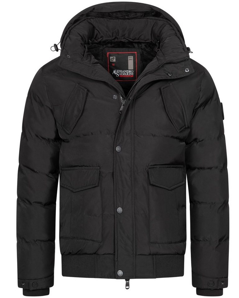 Alessandro Salvarini Winterjacke ASLeonio mit warmem Teddyfell und abnehmbarer Kapuze – Bild 2 von 5