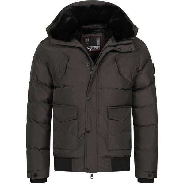 Alessandro Salvarini Winterjacke ASLeonio mit warmem Teddyfell und abnehmbarer Kapuze